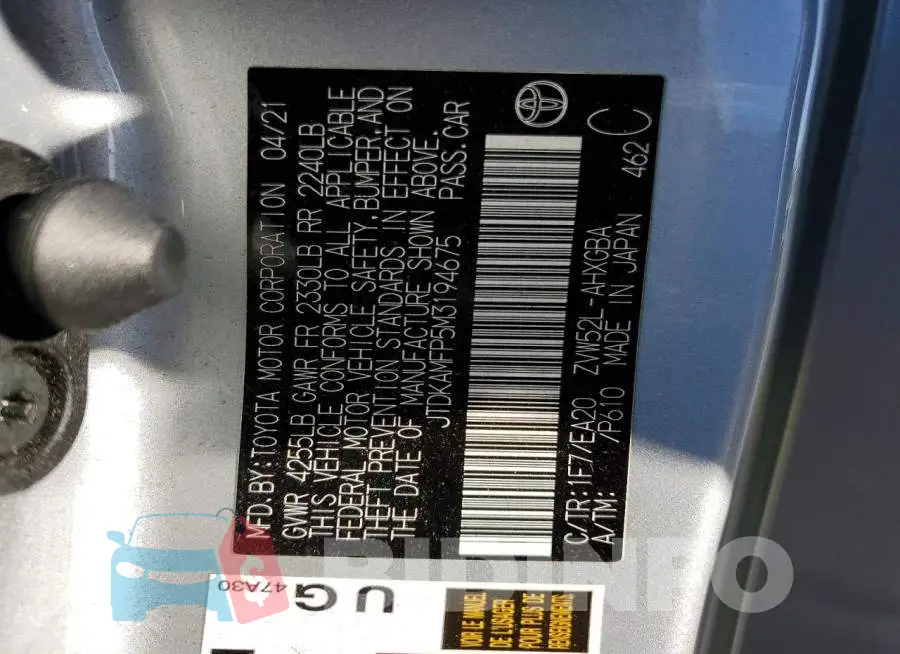 JTDKAMFP5M3194675 Photo# 12