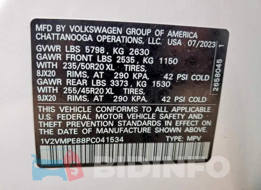 1V2VMPE88PC041534 Photo# 13