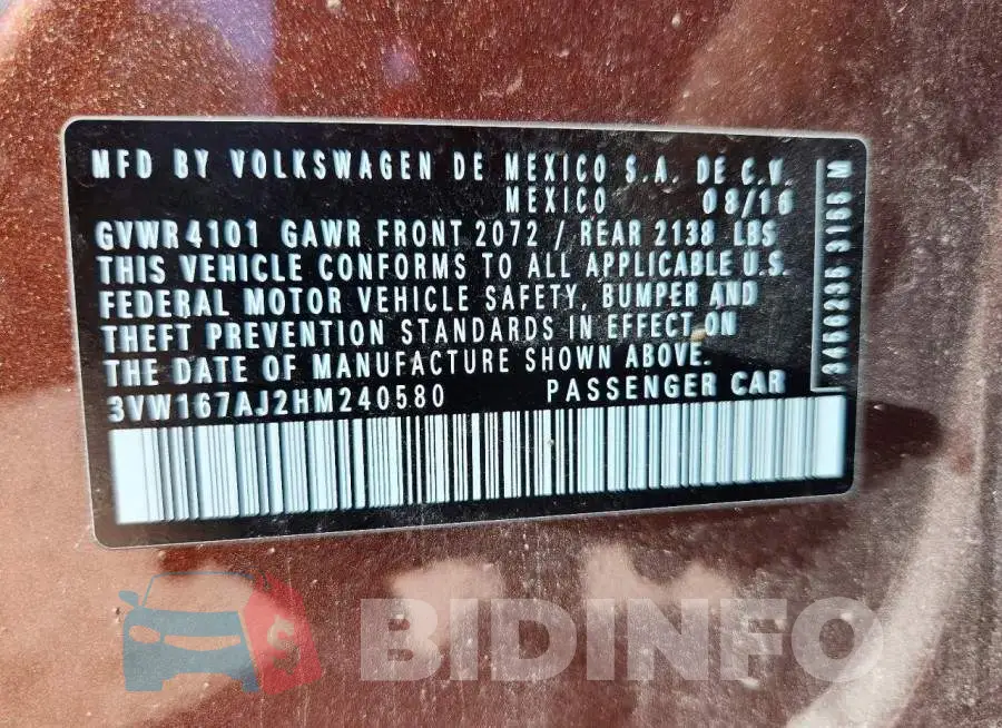 3VW167AJ2HM240580 Photo# 12