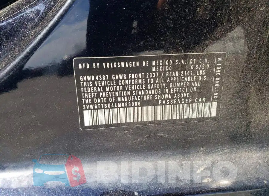 3VW6T7BU4LM093906 Photo# 12