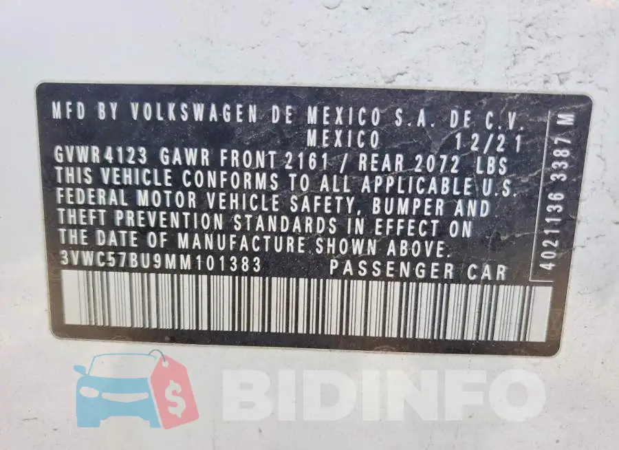 3VWC57BU9MM101383 Photo# 12