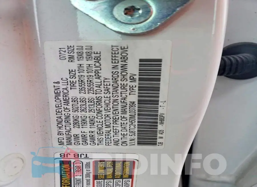 5J8TC2H50ML037894 Photo# 14