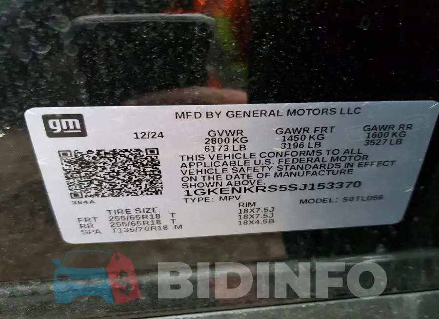 1GKENKRS5SJ153370 Photo# 14