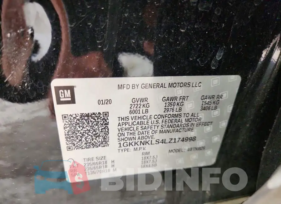 1GKKNKLS4LZ174998 Photo# 14