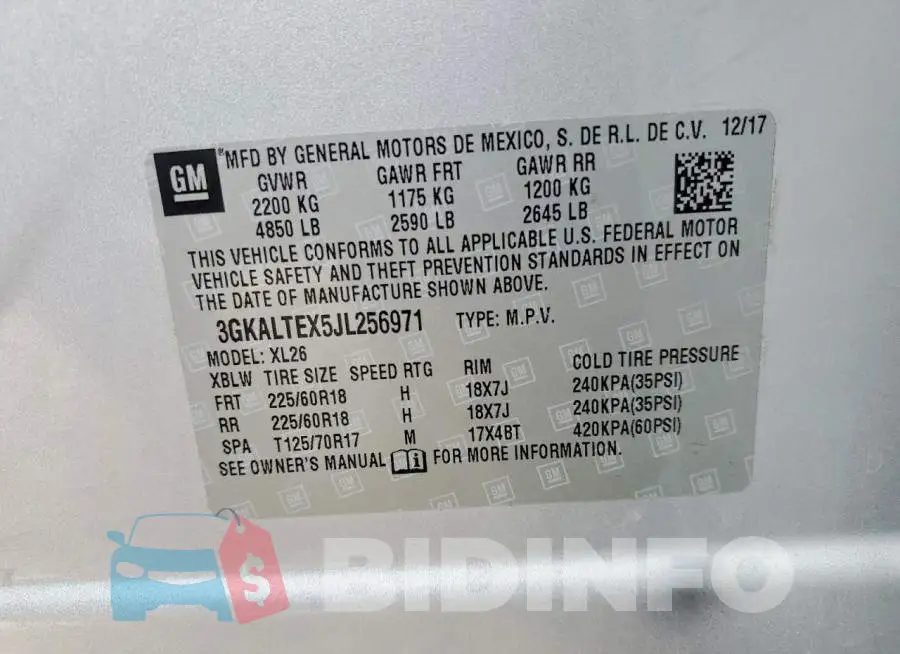 3GKALTEX5JL256971 Photo# 13