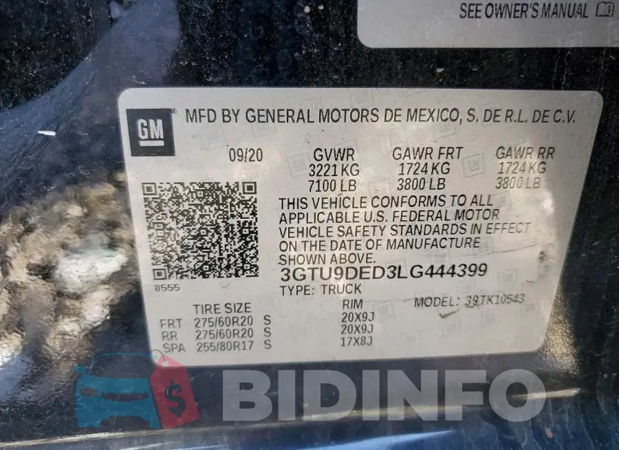 3GTU9DED3LG444399 Photo# 12