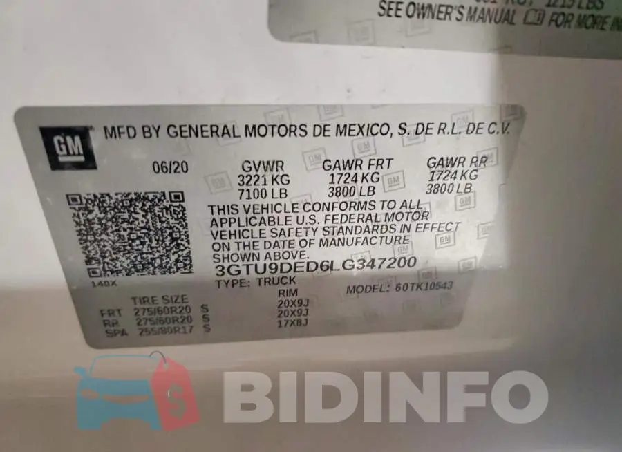 3GTU9DED6LG347200 Photo# 12