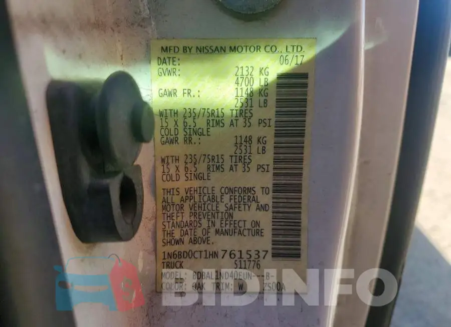 1N6BD0CT1HN761537 Photo# 12