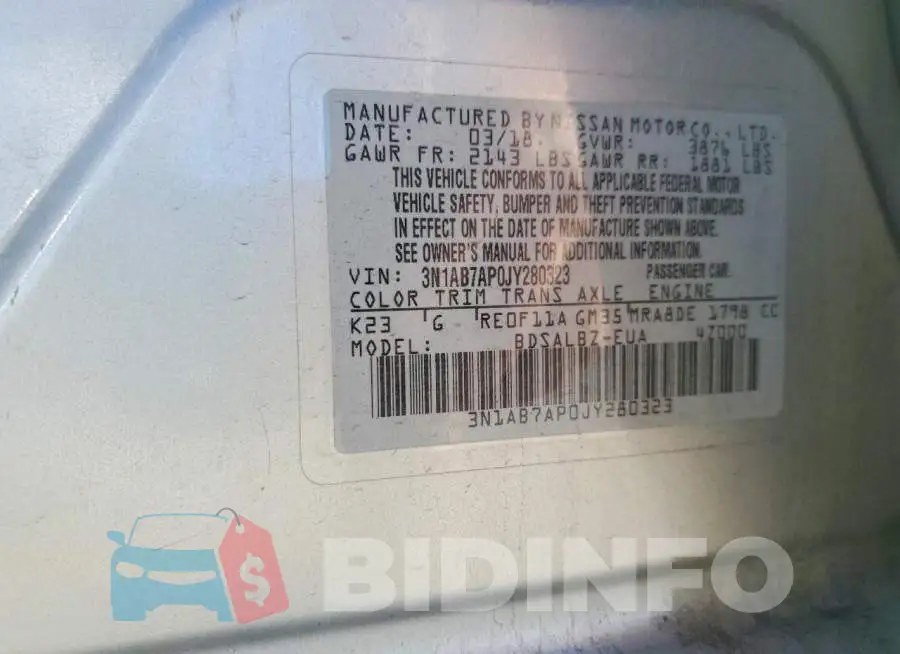 3N1AB7AP0JY280323 Photo# 12