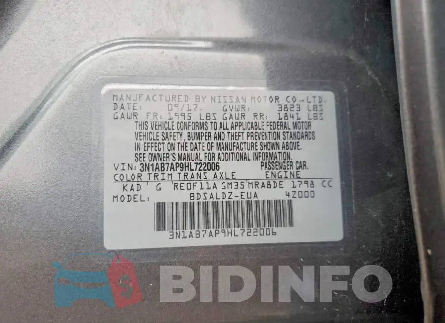 3N1AB7AP9HL722006 Photo# 12