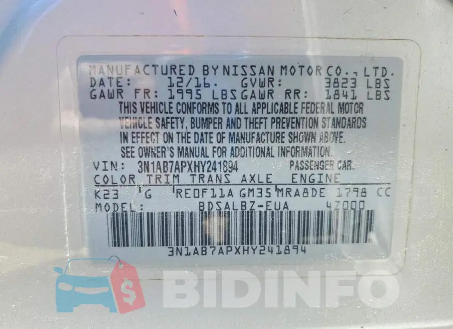 3N1AB7APXHY241894 Photo# 12