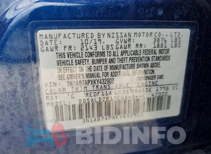 3N1AB7APXKY432903 Photo# 13