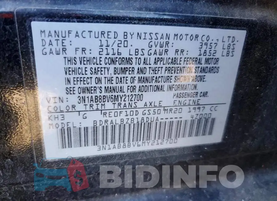3N1AB8BV6MY212700 Photo# 12