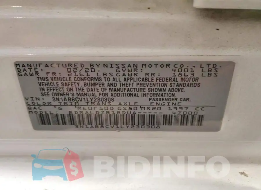 3N1AB8CV1LY230308 Photo# 12
