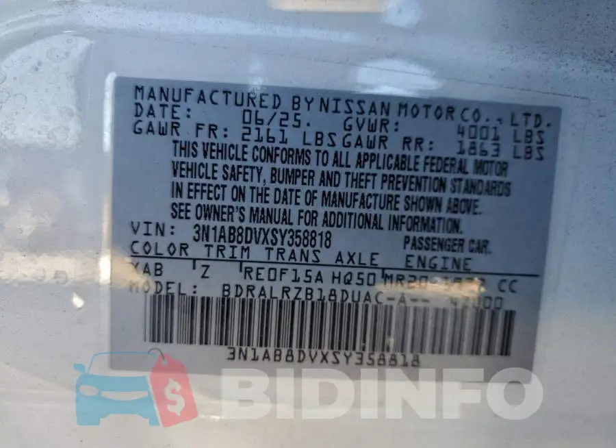 3N1AB8DVXSY358818 Photo# 12