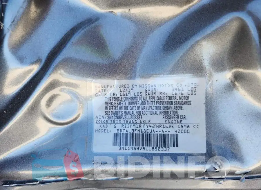 3N1CN8BV8LL852337 Photo# 12