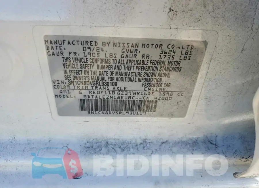 3N1CN8DV5RL930109 Photo# 13