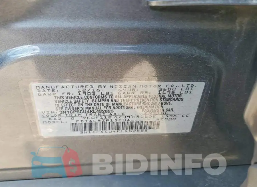 3N1CP5CU4KL482825 Photo# 13