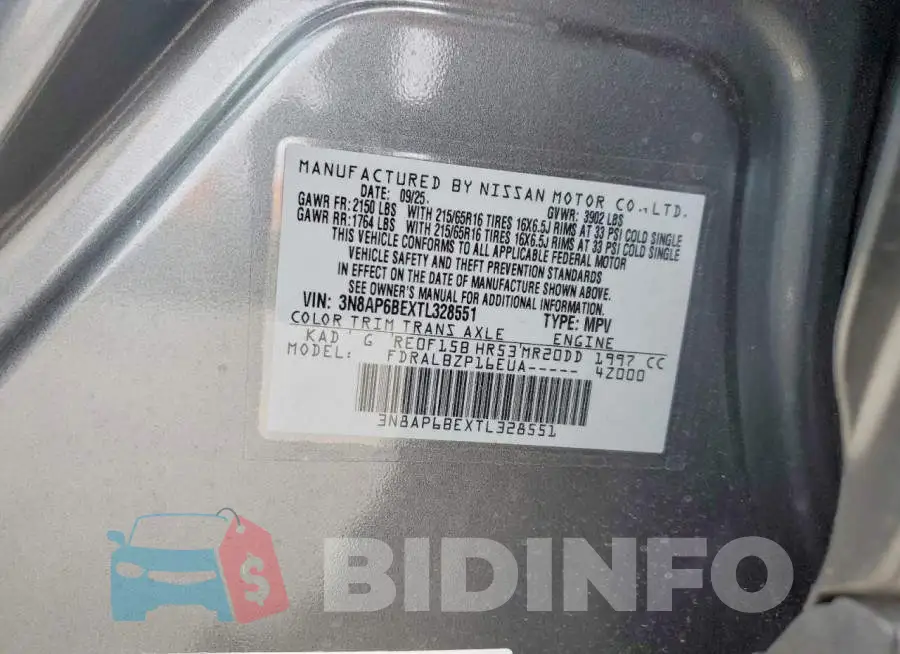 3N8AP6BEXTL328551 Photo# 12