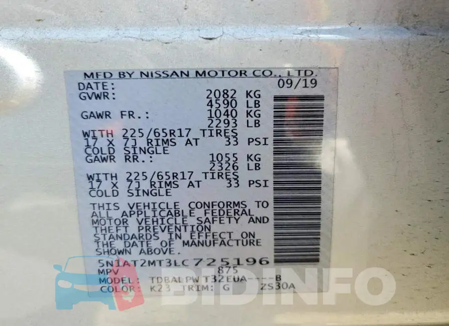 5N1AT2MT3LC725196 Photo# 13