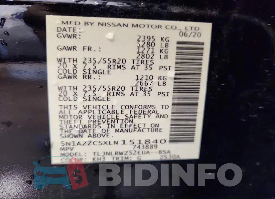 5N1AZ2CSXLN151840 Photo# 13