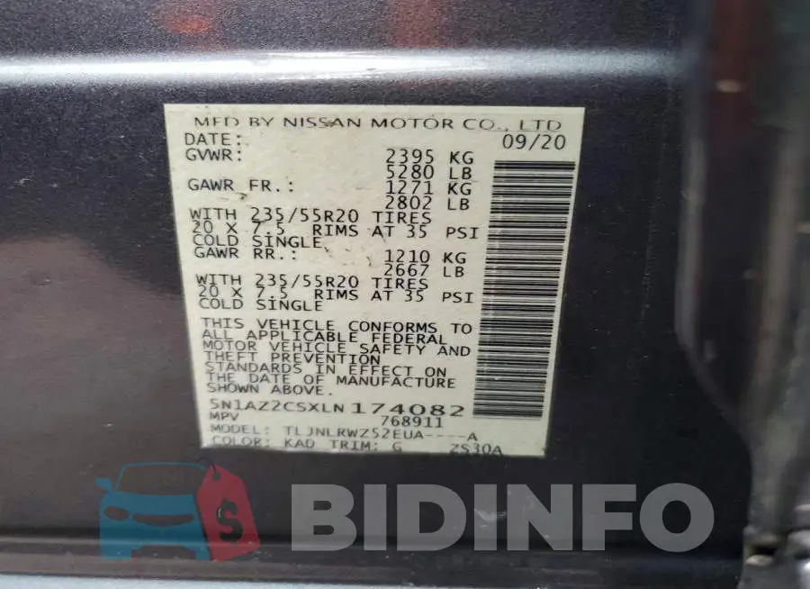 5N1AZ2CSXLN174082 Photo# 14