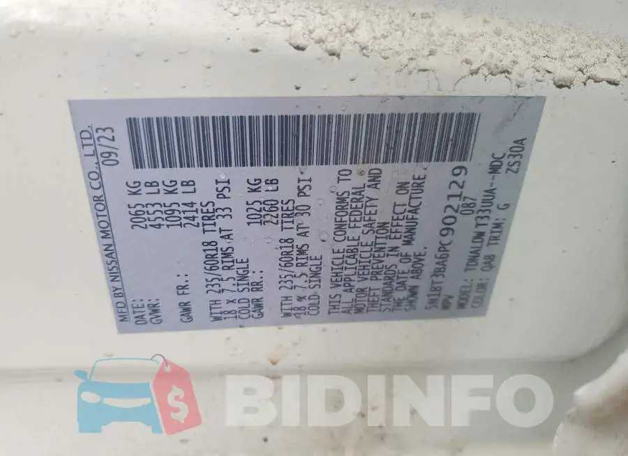 5N1BT3BA6PC902129 Photo# 14