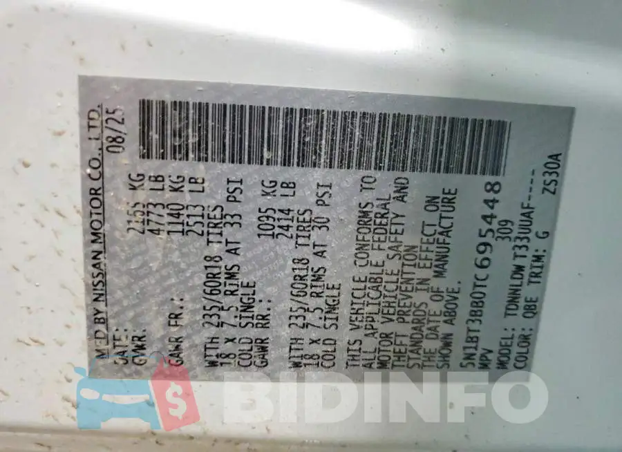 5N1BT3BB0TC695448 Photo# 13