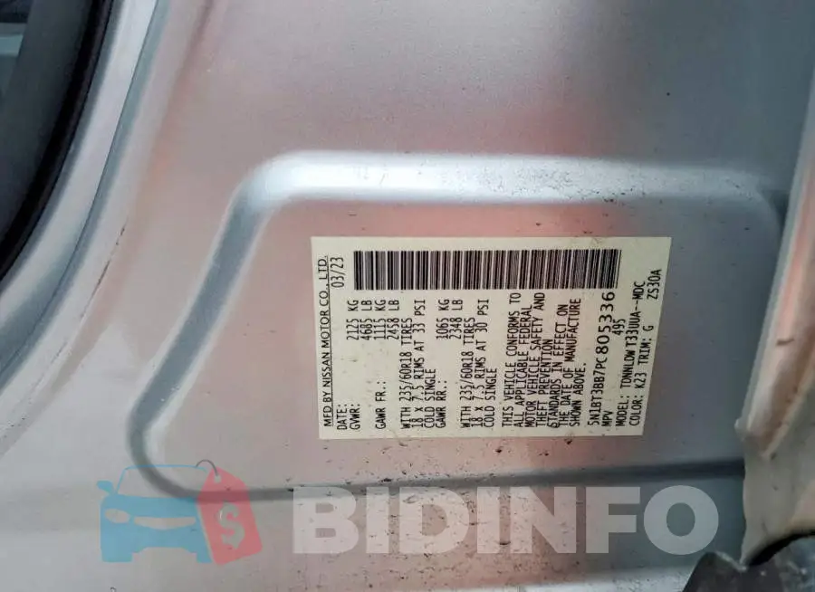 5N1BT3BB7PC805336 Photo# 13