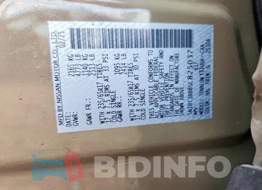 5N1BT3BB8SC825037 Photo# 13