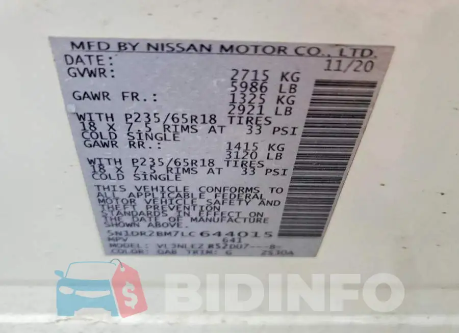 5N1DR2BM7LC644015 Photo# 13