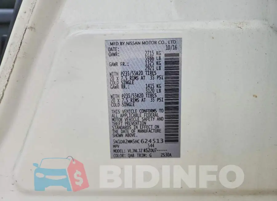 5N1DR2MM5HC624513 Photo# 13