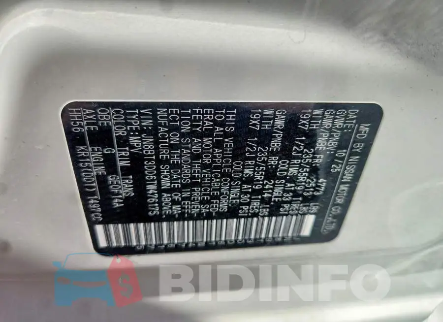JN8BT3DD6TW476175 Photo# 14