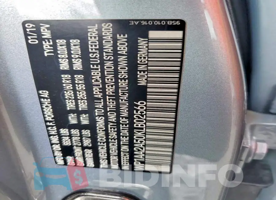 WP1AA2A50KLB02566 Photo# 14