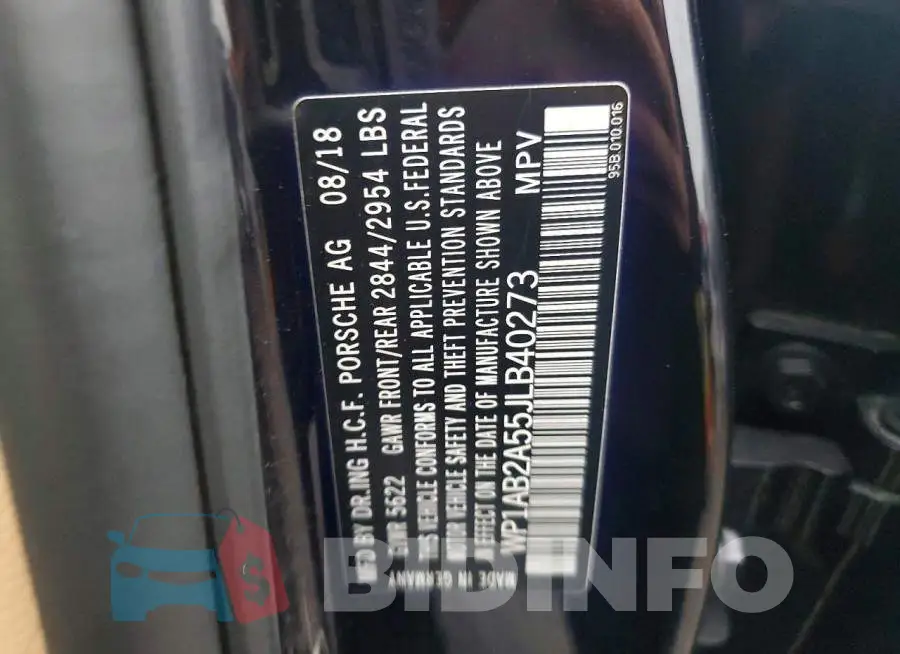WP1AB2A55JLB40273 Photo# 12