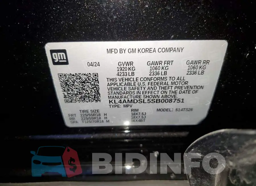 KL4AMDSL5SB008751 Photo# 13