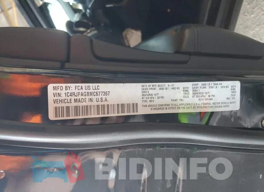 1C4RJFAG8MC677367 Photo# 13