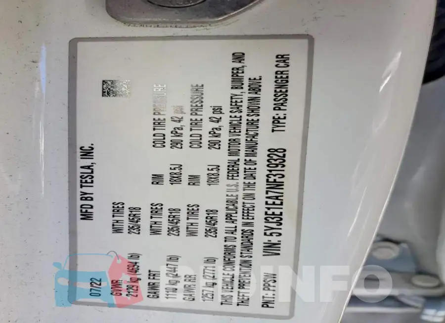 5YJ3E1EA7NF319328 Photo# 12