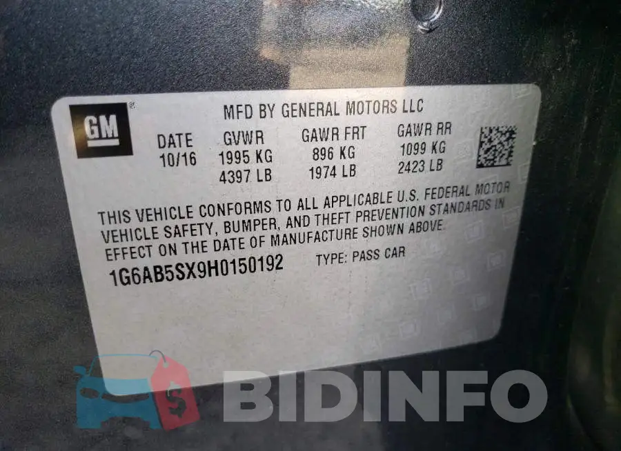 1G6AB5SX9H0150192 Photo# 12