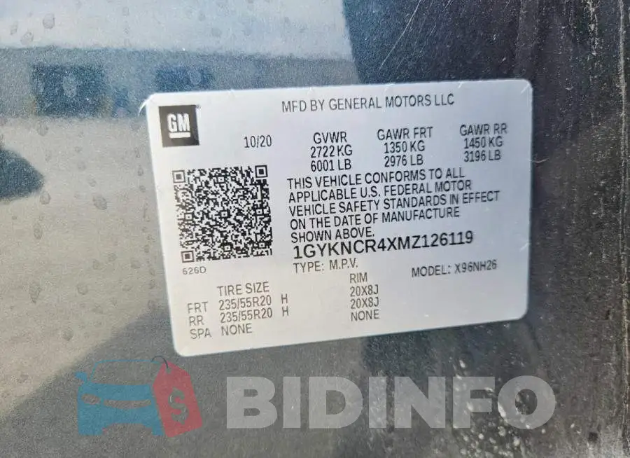 1GYKNCR4XMZ126119 Photo# 13