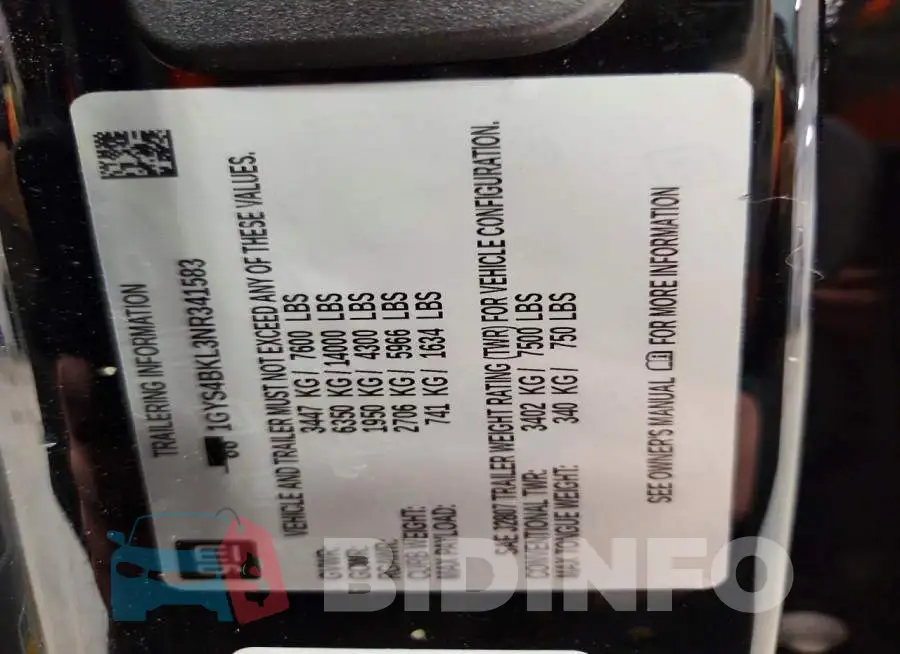 1GYS4BKL3NR341583 Photo# 13