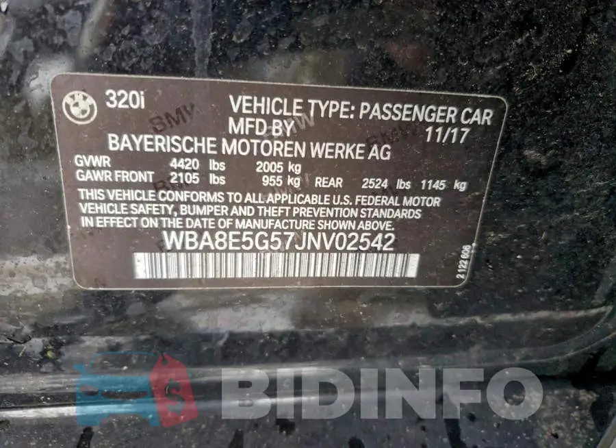 WBA8E5G57JNV02542 Photo# 13