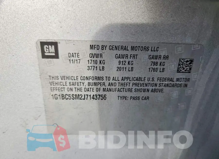 1G1BC5SM2J7143756 Photo# 12