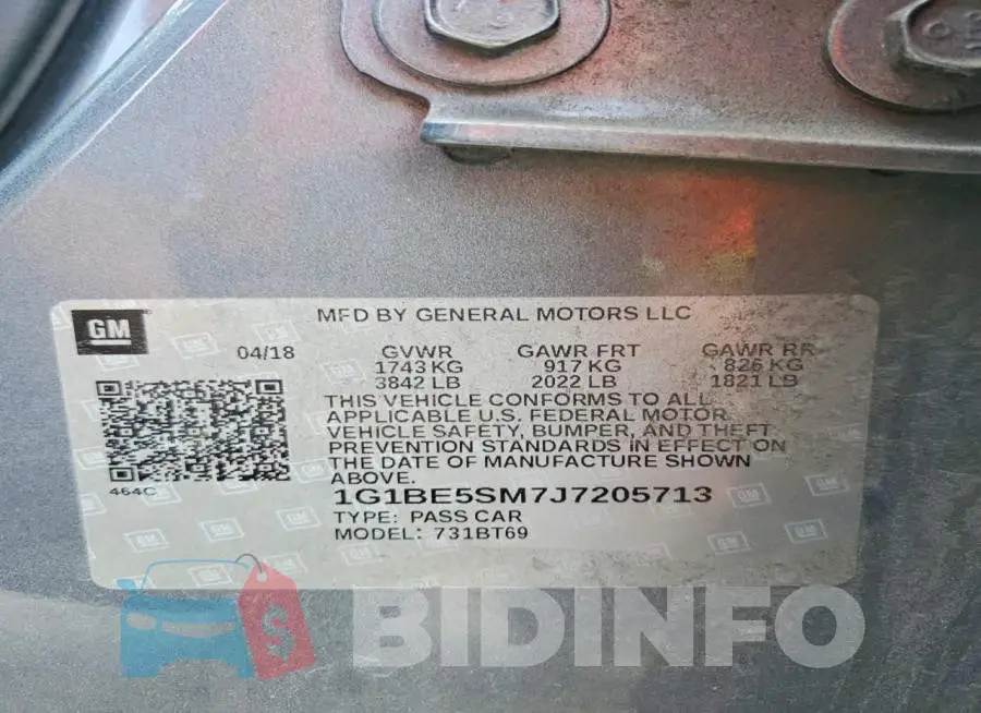 1G1BE5SM7J7205713 Photo# 12
