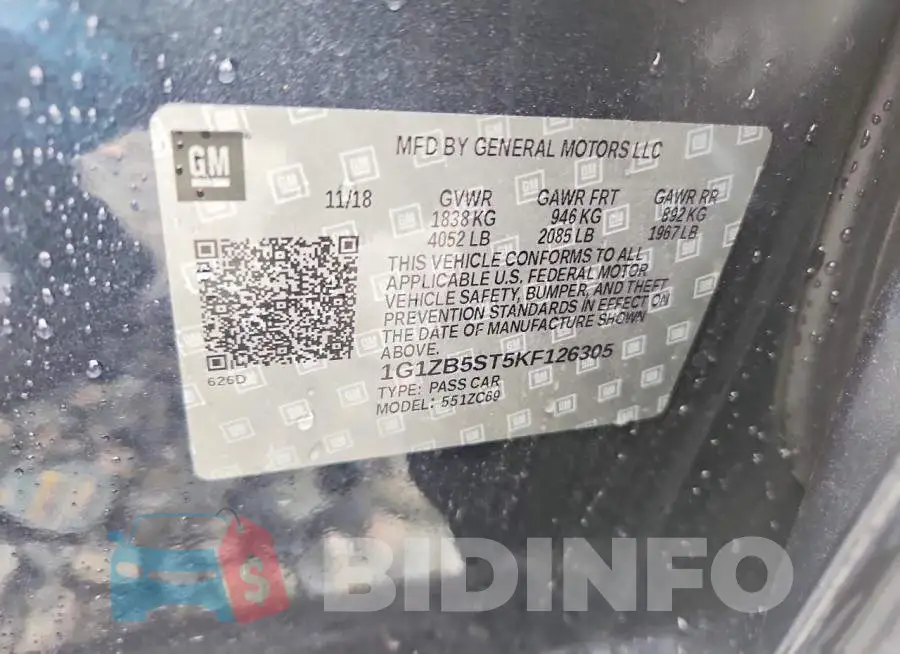 1G1ZB5ST5KF126305 Photo# 13