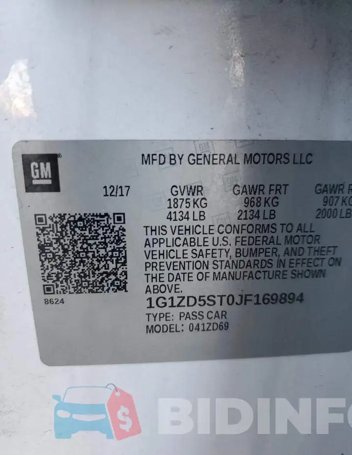 1G1ZD5ST0JF169894 Photo# 12