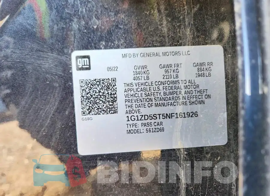 1G1ZD5ST5NF161926 Photo# 13
