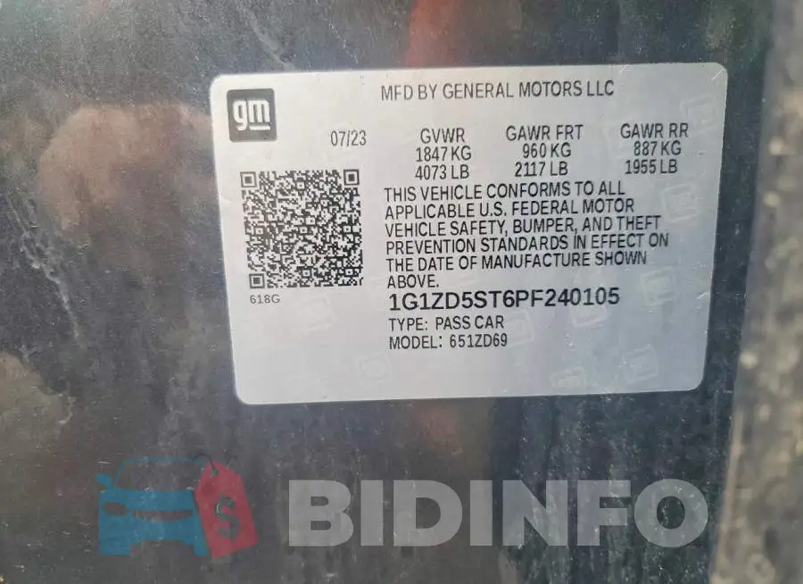 1G1ZD5ST6PF240105 Photo# 13