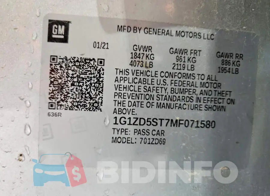 1G1ZD5ST7MF071580 Photo# 12