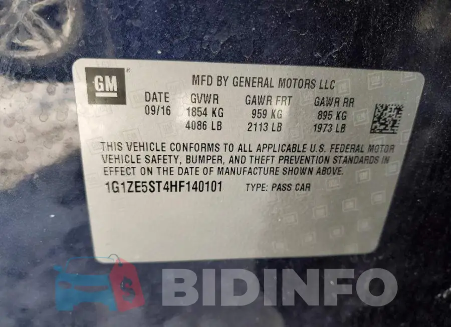 1G1ZE5ST4HF140101 Photo# 12